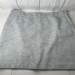 Loft Plus Gray Straight Mini Skirt Size 18 Polyester Zip Career Academia